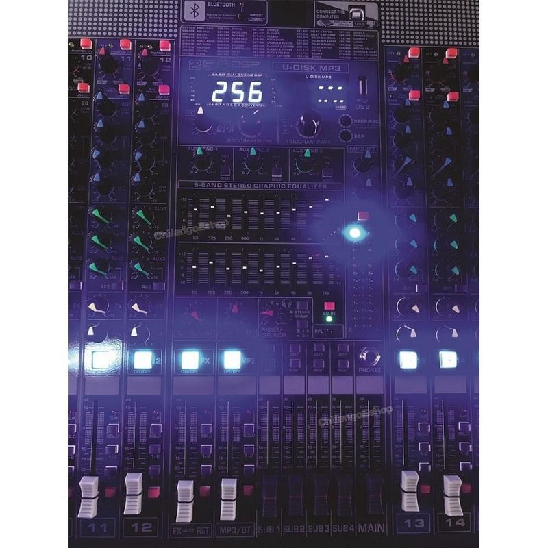 Mezcladora stereo 24ch bluetooth usb efectos kmx-s24u
