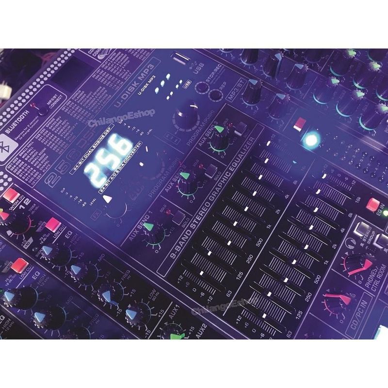Mezcladora stereo 24ch bluetooth usb efectos kmx-s24u