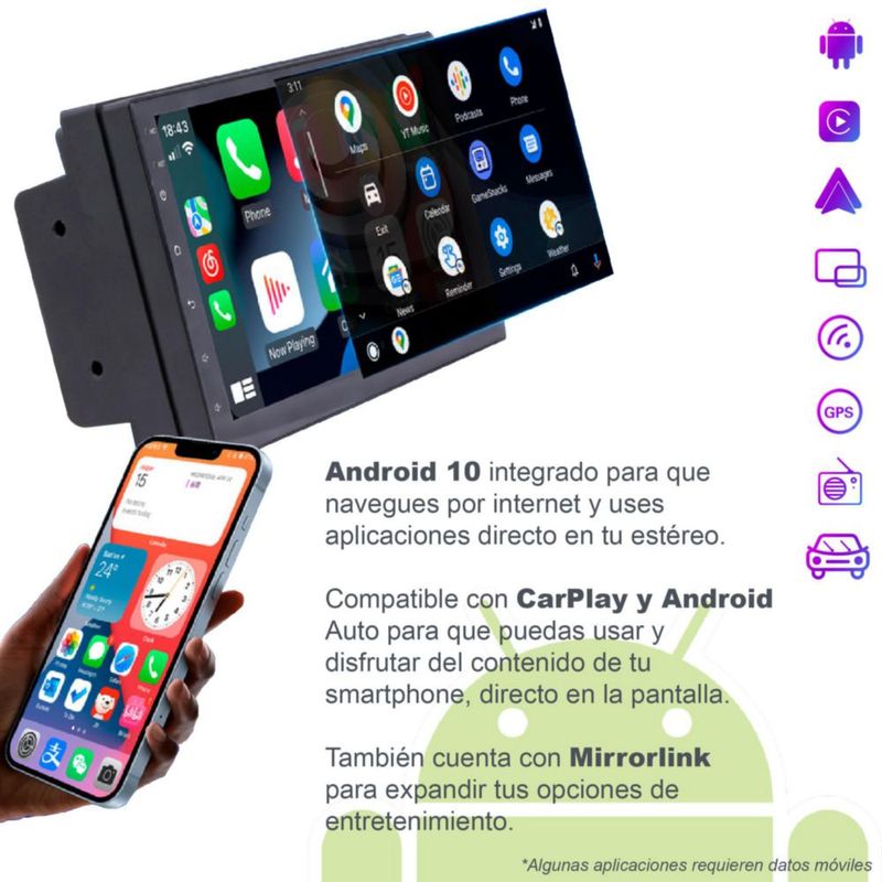 AUTOESTEREO VAK 1269 2 DIN ANDROID GPS WIFI CAR PLAY