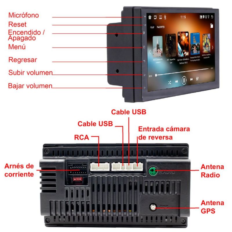 AUTOESTEREO VAK 1269 2 DIN ANDROID GPS WIFI CAR PLAY