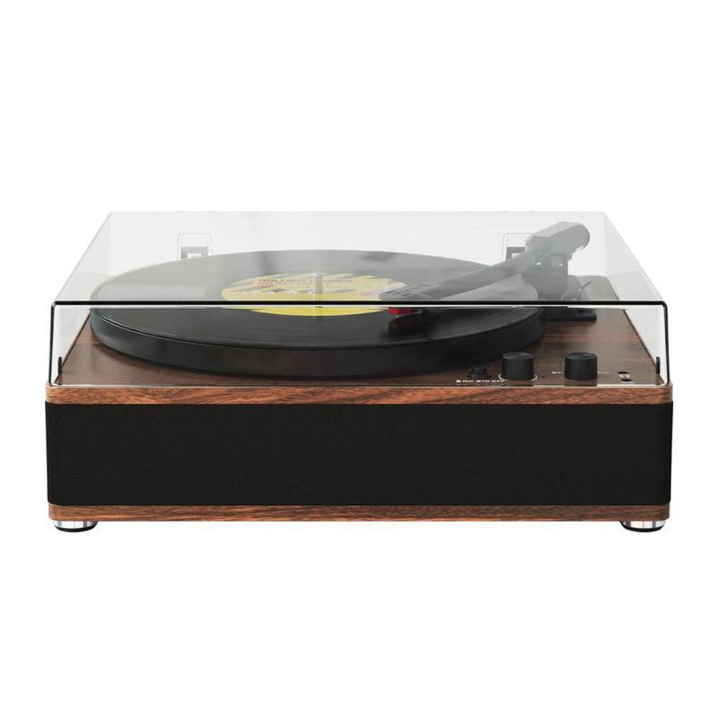 Tocadiscos bluetooth y usb retro caoba bonn