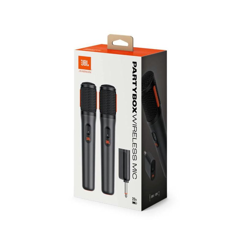 Micrófonos JBL PartyBox Inalámbricos DUO con Receptor de Doble Canal Color Negro
