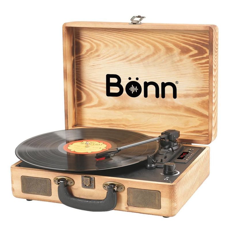 Tocadiscos bluetooth tipo maletín portátil bonn cafe