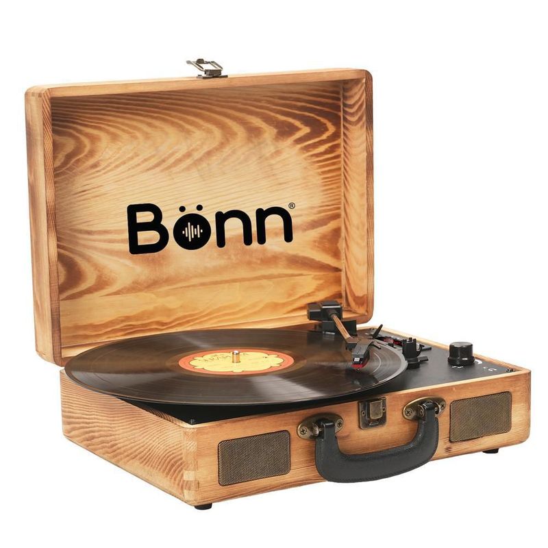 Tocadiscos bluetooth tipo maletín portátil bonn cafe