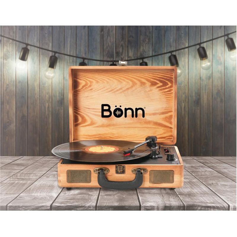 Tocadiscos bluetooth tipo maletín portátil bonn cafe