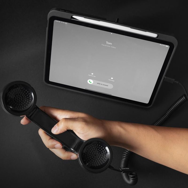 Audífono micrófono pop teléfono retro usb-c native union negro