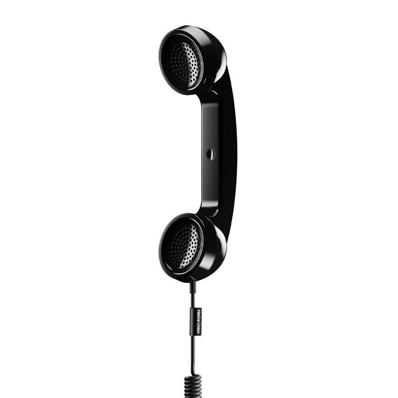 Audífono micrófono pop teléfono retro usb-c native union negro