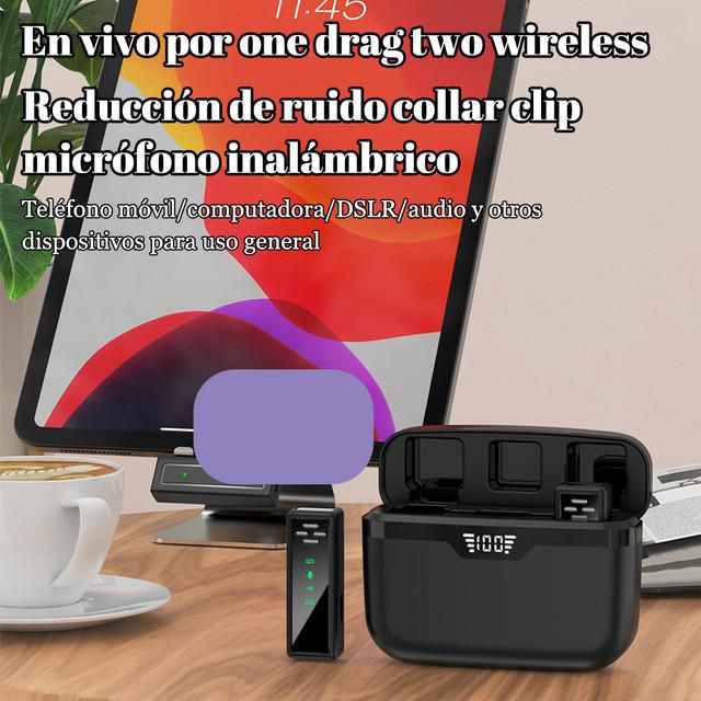 Clip de collar inalámbrico micrófono pantalla digital cargador.HOGAWAY