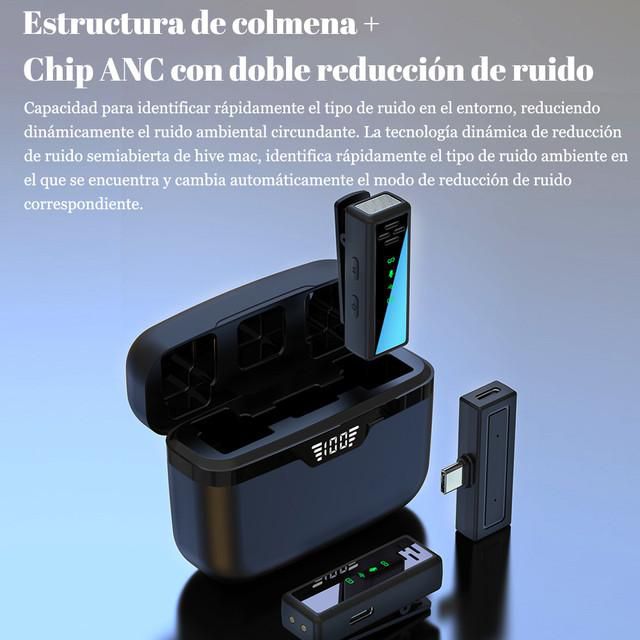 Clip de collar inalámbrico micrófono pantalla digital cargador.HOGAWAY