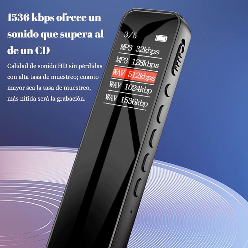 Grabadora de voz, MP3, profesional, reducción de ruido de alta definición, gran capacidad.HOGAWAY
