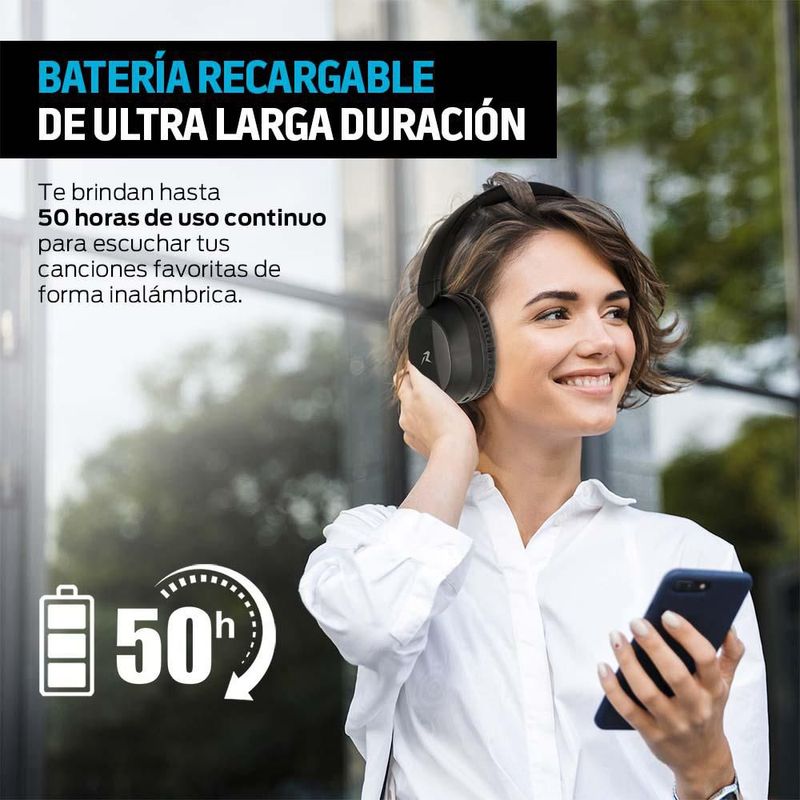 Audífonos Inalámbricos Diadema Plegable 50 Horas Batería Manos Libres