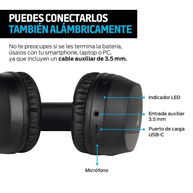 Audífonos Inalámbricos Diadema Plegable 50 Horas Batería Manos Libres