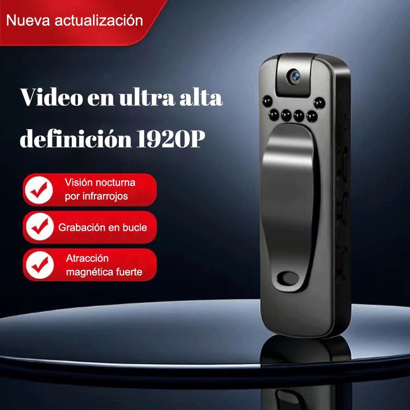 Grabadora de voz, alta definición, 1080P, reducción de ruido inteligente, con ranura para tarjeta, clip trasero.HOGAWAY