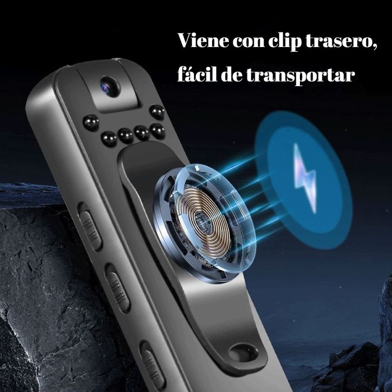 Grabadora de voz, alta definición, 1080P, reducción de ruido inteligente, con ranura para tarjeta, clip trasero.HOGAWAY