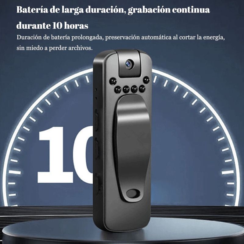 Grabadora de voz, alta definición, 1080P, reducción de ruido inteligente, con ranura para tarjeta, clip trasero.HOGAWAY