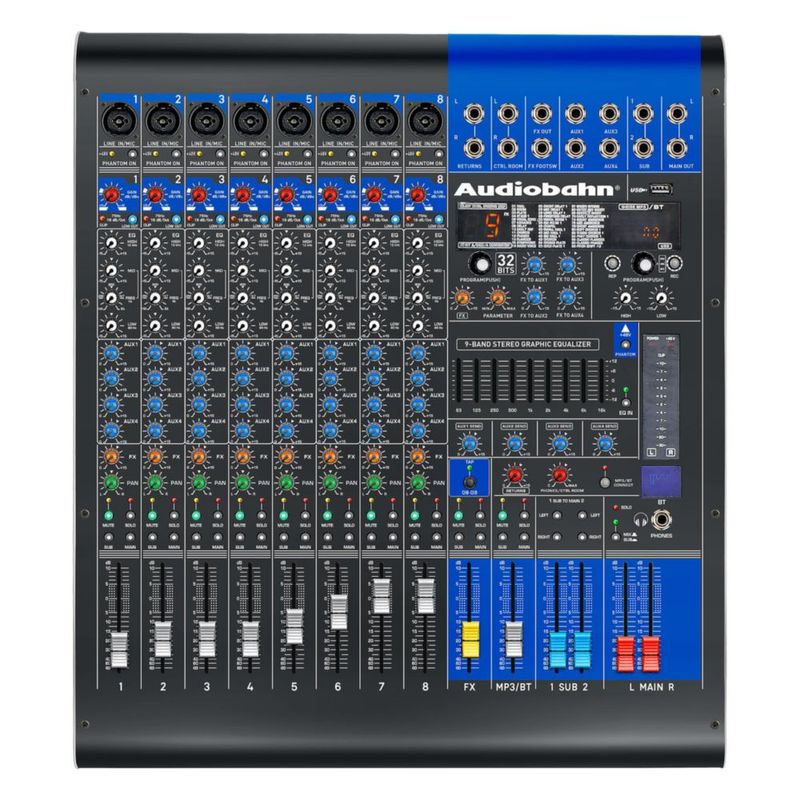 Mezcladora Profesional De 8 Canales Audiobahn TECHNOMIX8