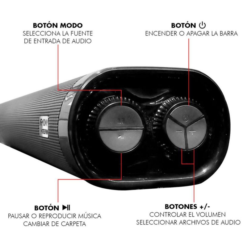Barra de Sonido Profesional 380W RMS 6 vias Subwoofer 6.5 Armony A1.4-BAR Steelpro