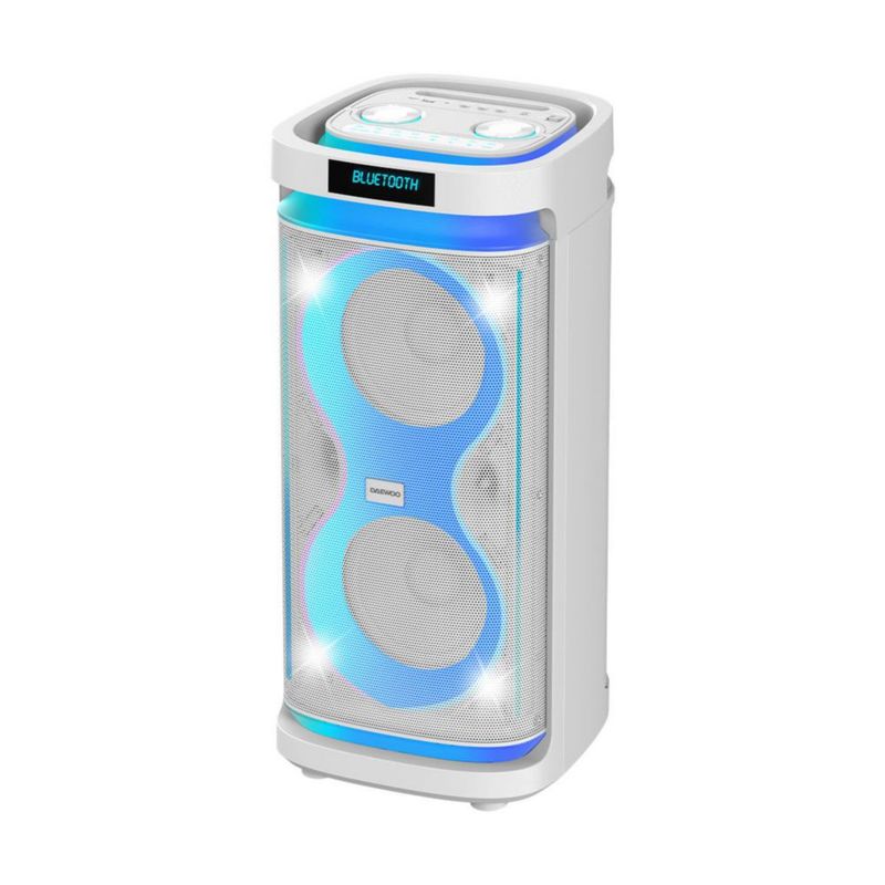 Daewoo Bafle 2x8" Thunder Snow TWS Subwoofer Integrado, Batería Recargable y Luces Led