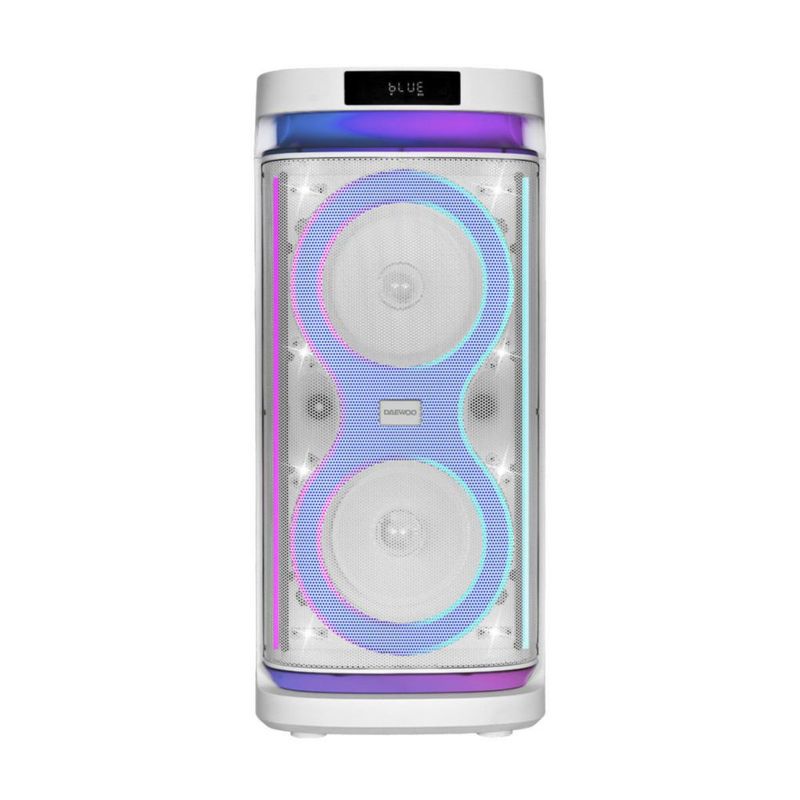 Daewoo Bafle 2x8" Thunder Snow TWS Subwoofer Integrado, Batería Recargable y Luces Led