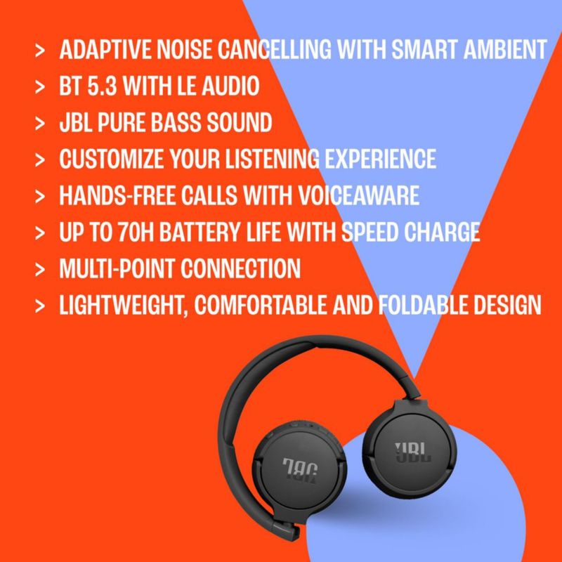Audífonos - JBL - Tune 670NC - Cancelación de ruido - Negro