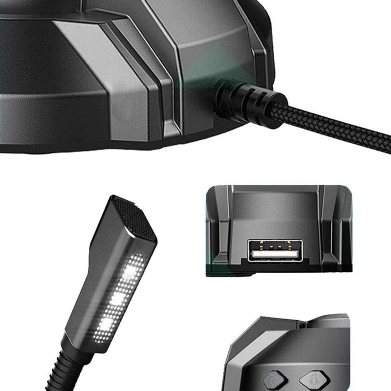 Micrófono Alámbrico Gamer HP con Luz RGB Negro
