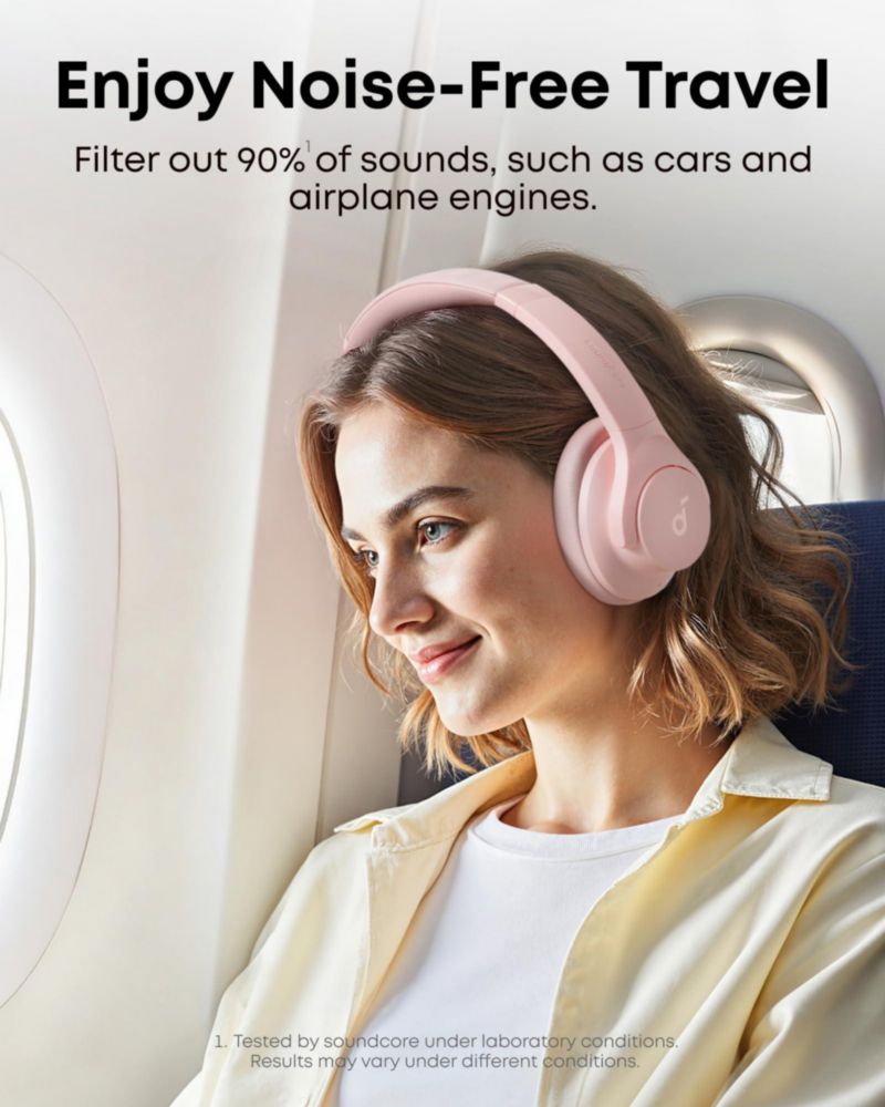 Auriculares híbridos Soundcore by Anker Q20i con cancelación activa de ruido, inalámbricos supraaurales Bluetooth, 40 horas de r