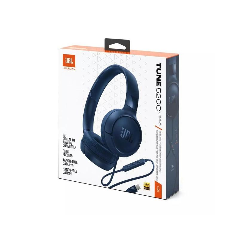 Audífonos Jbl Tune 520c Alámbricos Con Manos Libres Azul