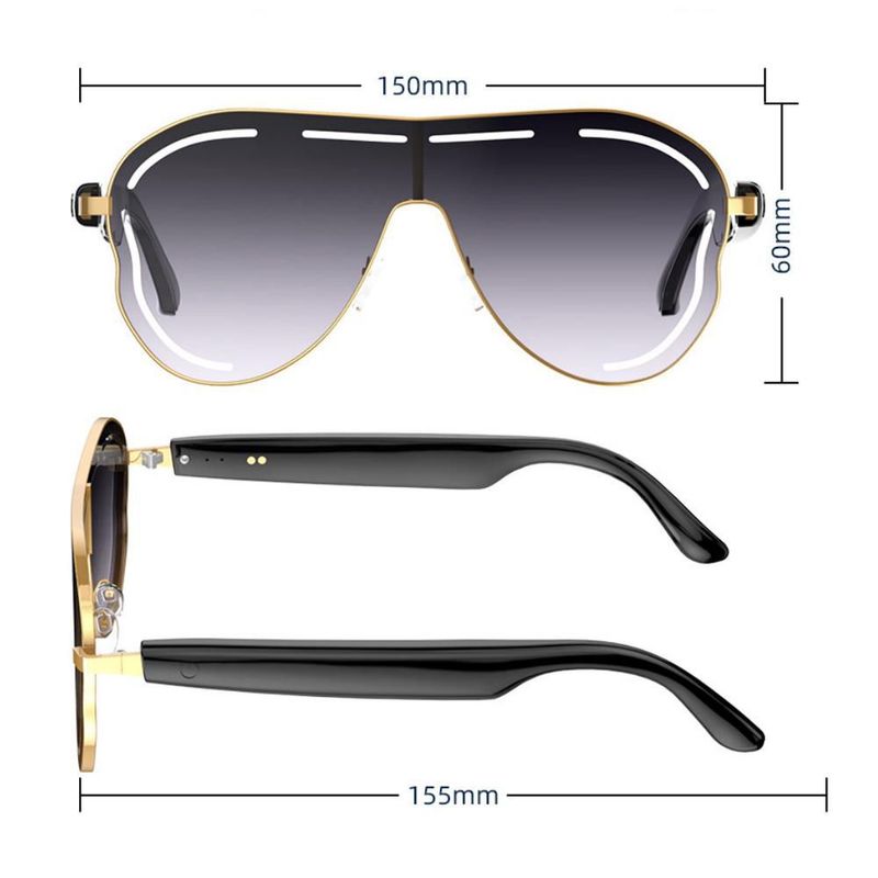 Lentes de Sol Inteligentes con Traductor por AI - Bluetooth para Llamadas, Videos, Música y Audífonos,Gafas de Sol Traductoras con IA y Estilo.HOGAWAY