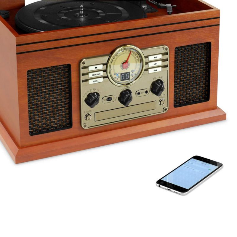 Tocadiscos Victrola Nostalgic 7 en 1 Bluetooth Caoba