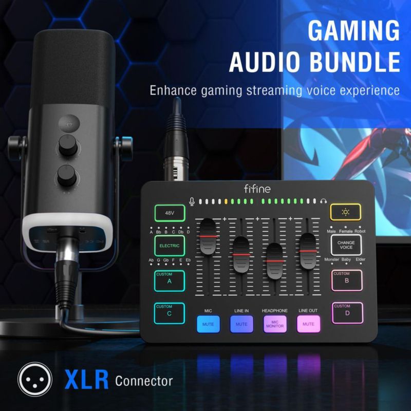 Paquete de equipo de juego FIFINE Dynamic XLR/USB Micrófono