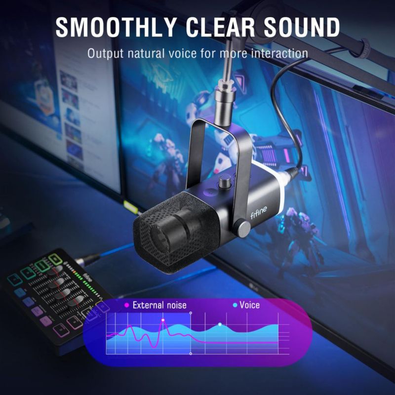 Paquete de equipo de juego FIFINE Dynamic XLR/USB Micrófono