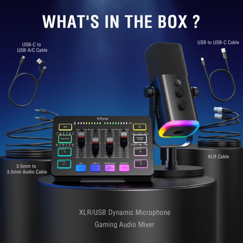 Paquete de equipo de juego FIFINE Dynamic XLR/USB Micrófono