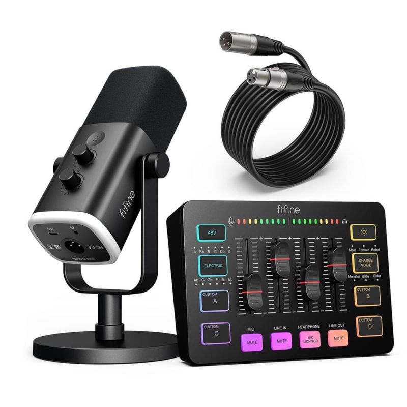 Paquete de equipo de juego FIFINE Dynamic XLR/USB Micrófono