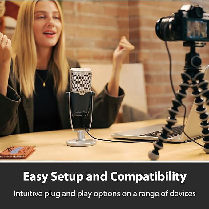 Micrófono AKG Pro Audio Ara USB-C Condensador Azul/Plateado