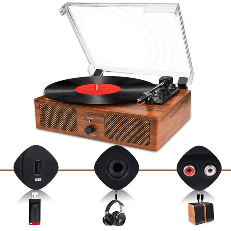 Tocadiscos inalámbrico Udreamer con reproductor de discos de vinilo y altavoces