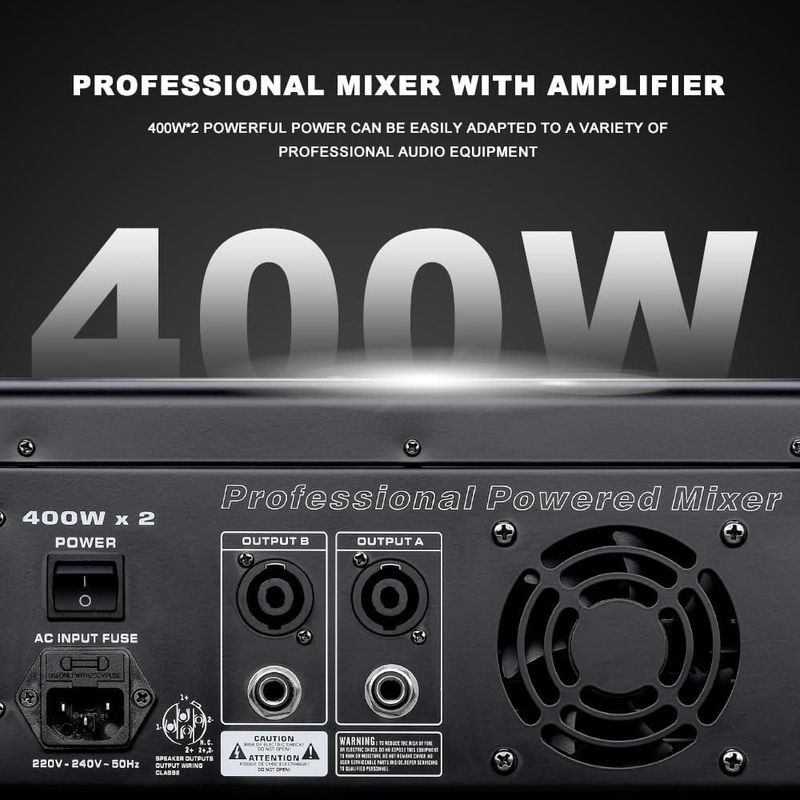 Mezclador Amplificador de Audio BOMGE Bluetooth USB 6 Canales 2x400W