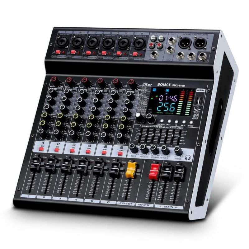 Mezclador Amplificador de Audio BOMGE Bluetooth USB 6 Canales 2x400W