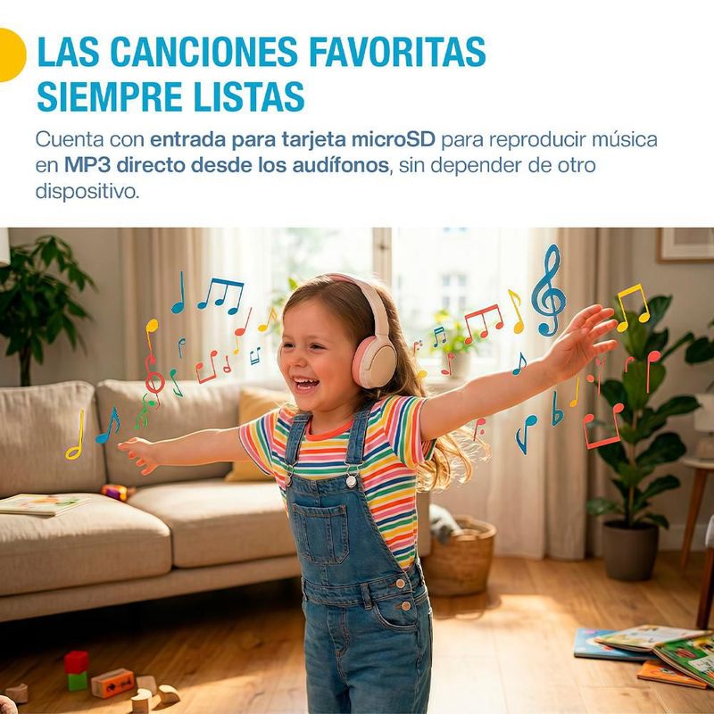 Audífonos Inalámbricos para Niños, Diadema con Bluetooth y Micrófono