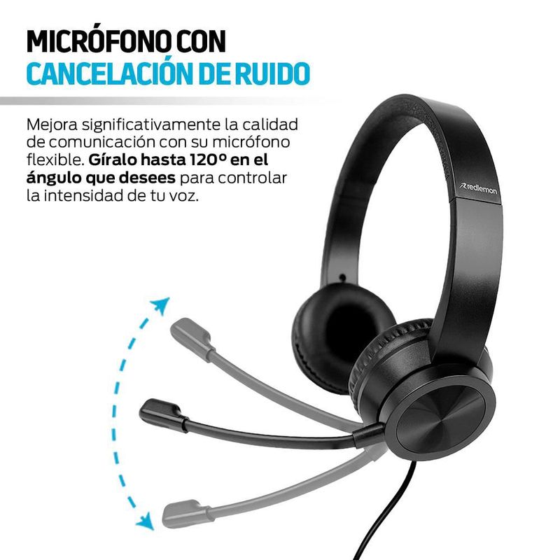 Audífonos Alámbricos de Diadema USB con Micrófono tipo Call Center