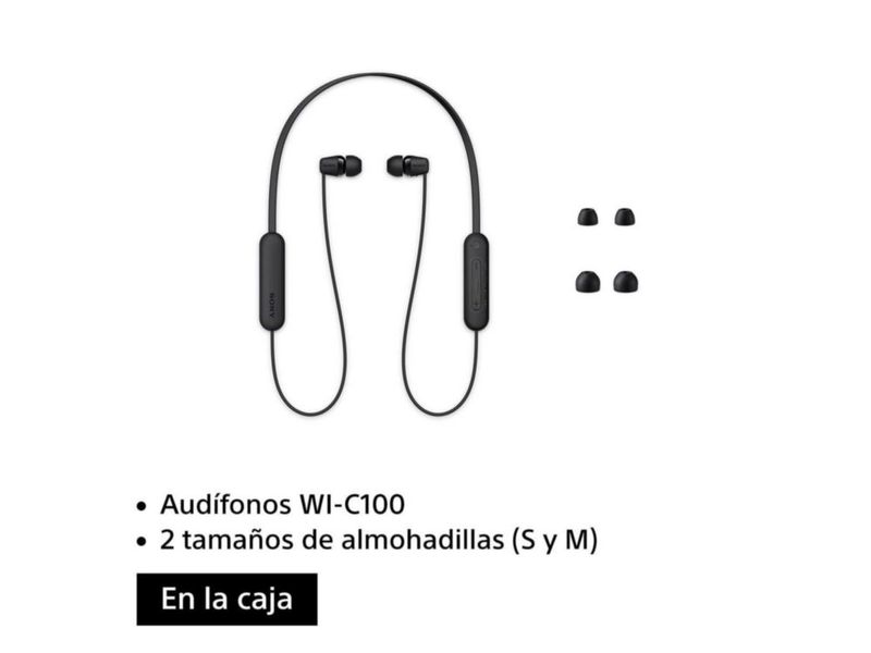 Auriculares inalámbricos Sony WI-C100 Bluetooth 5.0 25h Batería