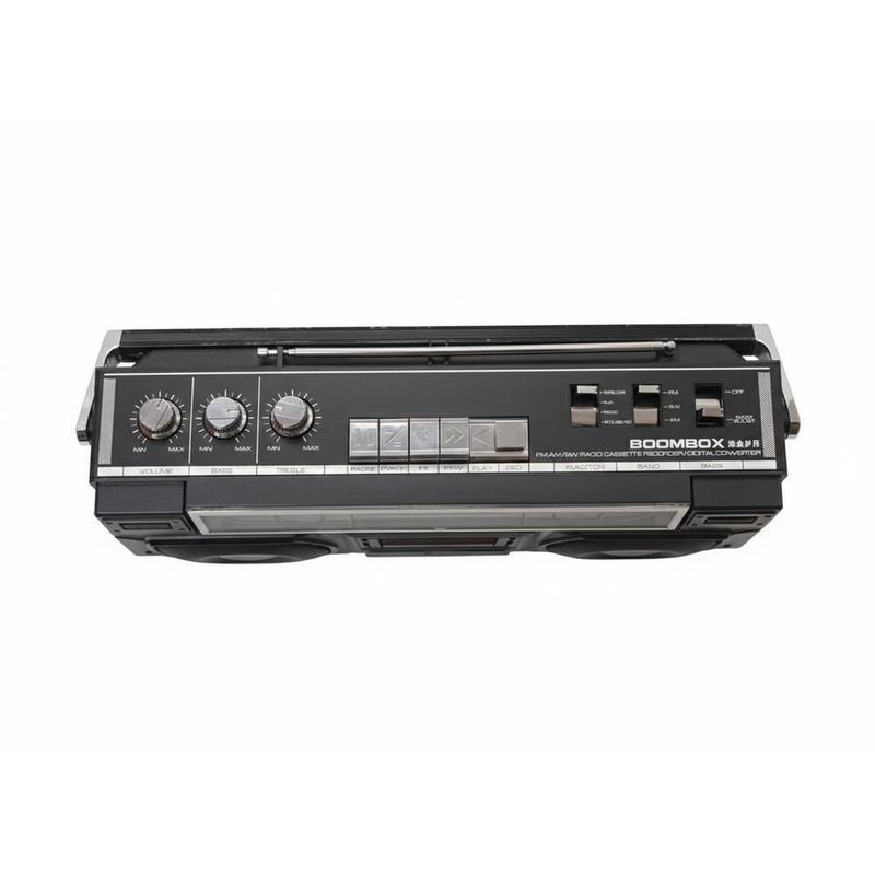 Grabadora portatil negra retro vintage cassette radio usb bluetooth