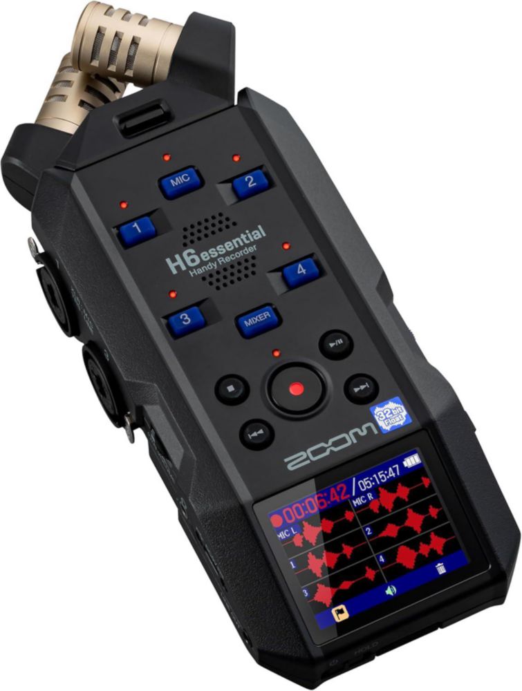 Grabadora de audio Zoom H6essential de 6 pistas 32 bits flotante paquete
