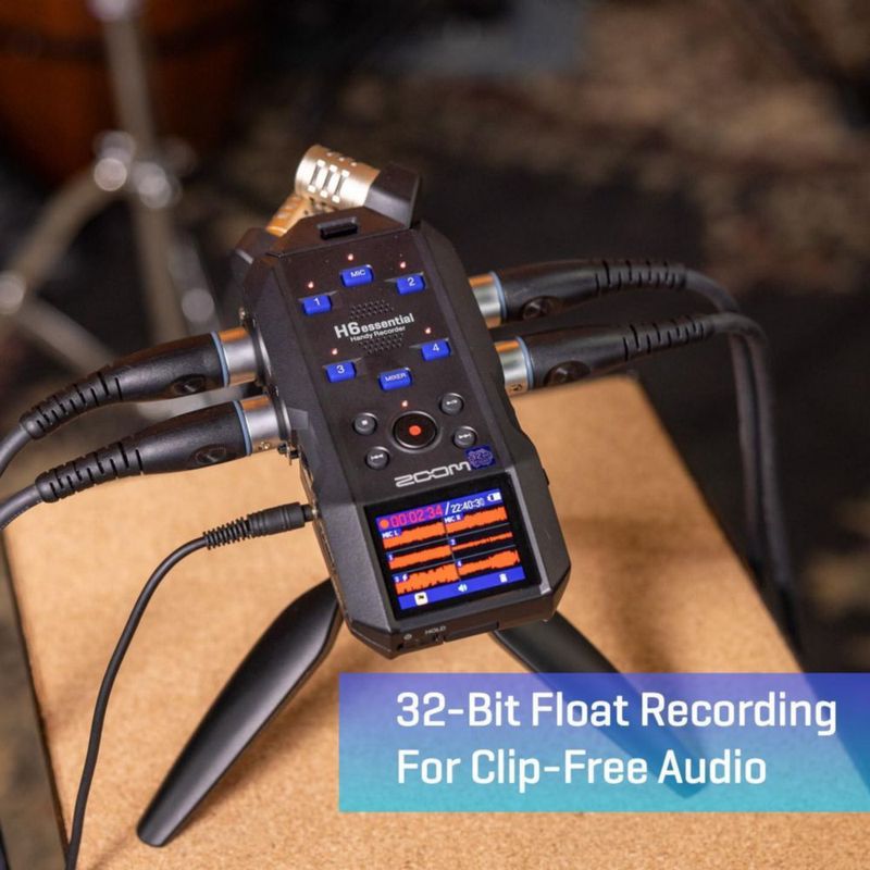 Grabadora de audio Zoom H6essential de 6 pistas 32 bits flotante paquete