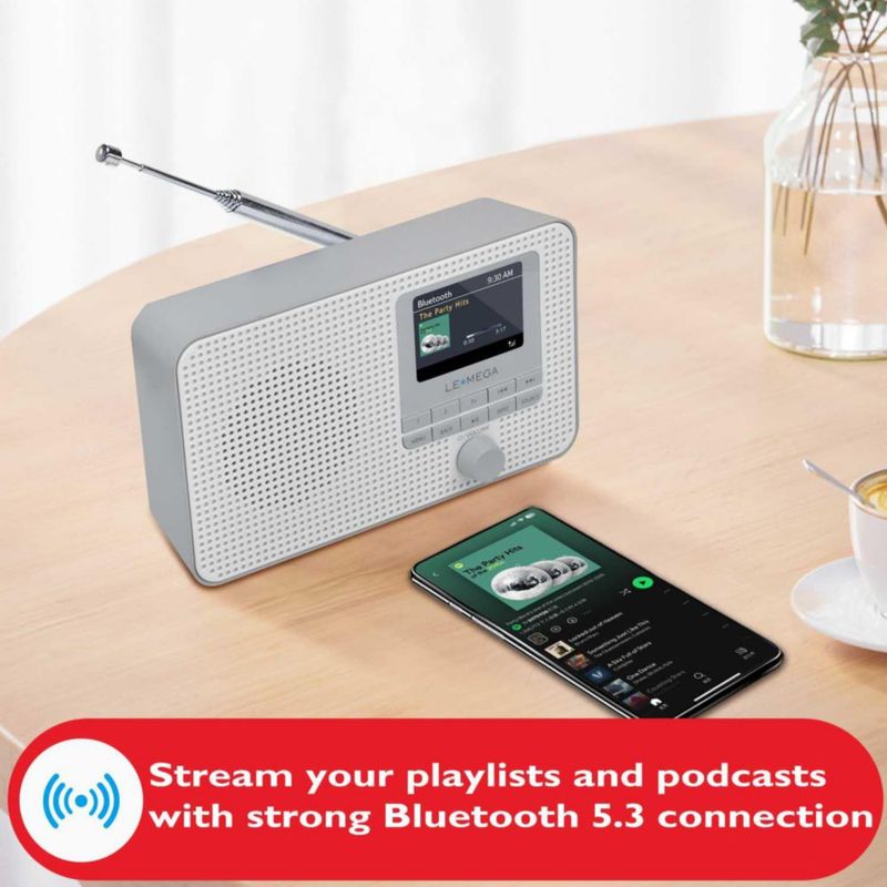Radio por Internet LEMEGA IR1 con WiFi Bluetooth y doble alarma
