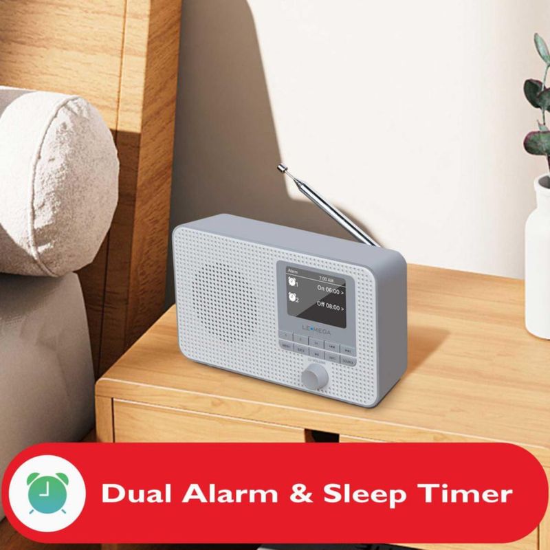 Radio por Internet LEMEGA IR1 con WiFi Bluetooth y doble alarma
