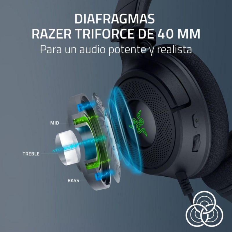 Razer Kraken V4 X Auriculares con Cable para Juegos: Altavoces de 40 m