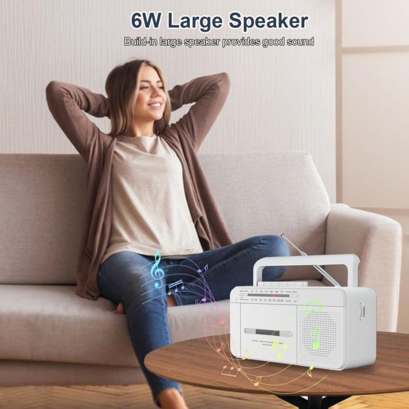 Reproductor de casetes SEMIER SM-138 con radio AM/FM portátil