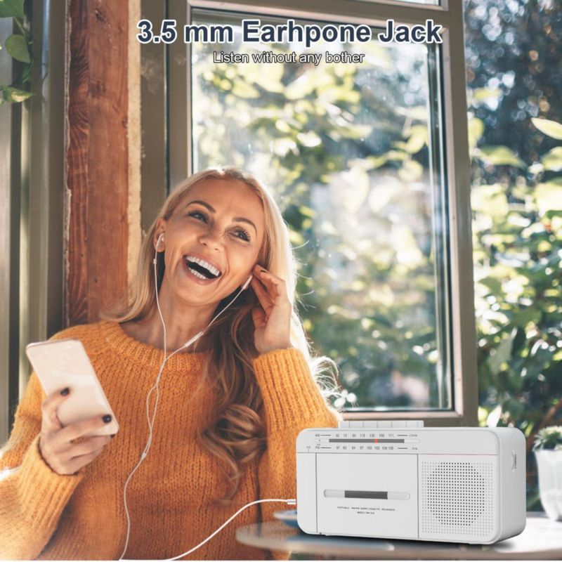 Reproductor de casetes SEMIER SM-138 con radio AM/FM portátil