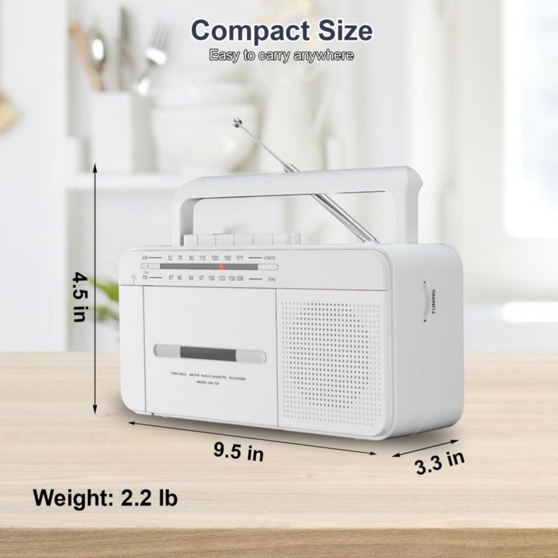 Reproductor de casetes SEMIER SM-138 con radio AM/FM portátil