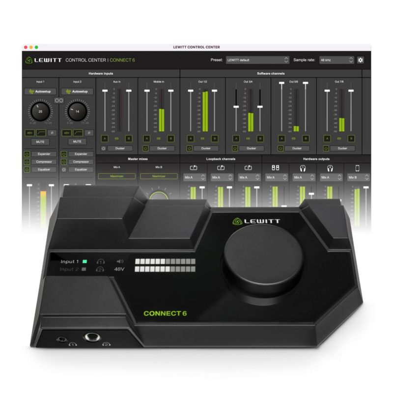 Interfaz de Audio MIDI Lewitt Connect 6 USB-C Dual